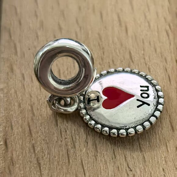 Pandora Love Charm I Love You Charm Travel Charm, S925 Silver Bracelets - Picture 3 of 4